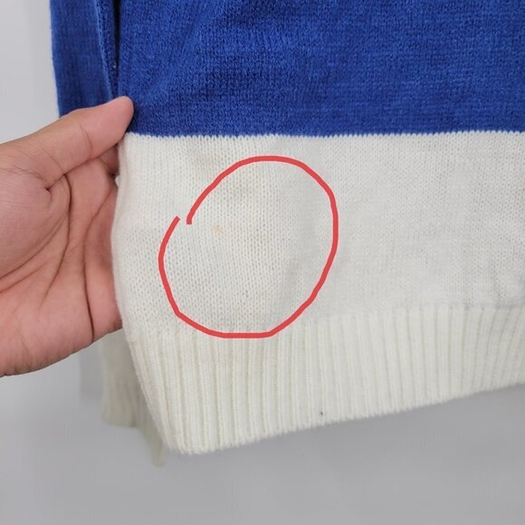 H&M Women Blue Sloth Take It Slow In The Snow Knit Oversize Sweater Size XS - Picture 7 of 10